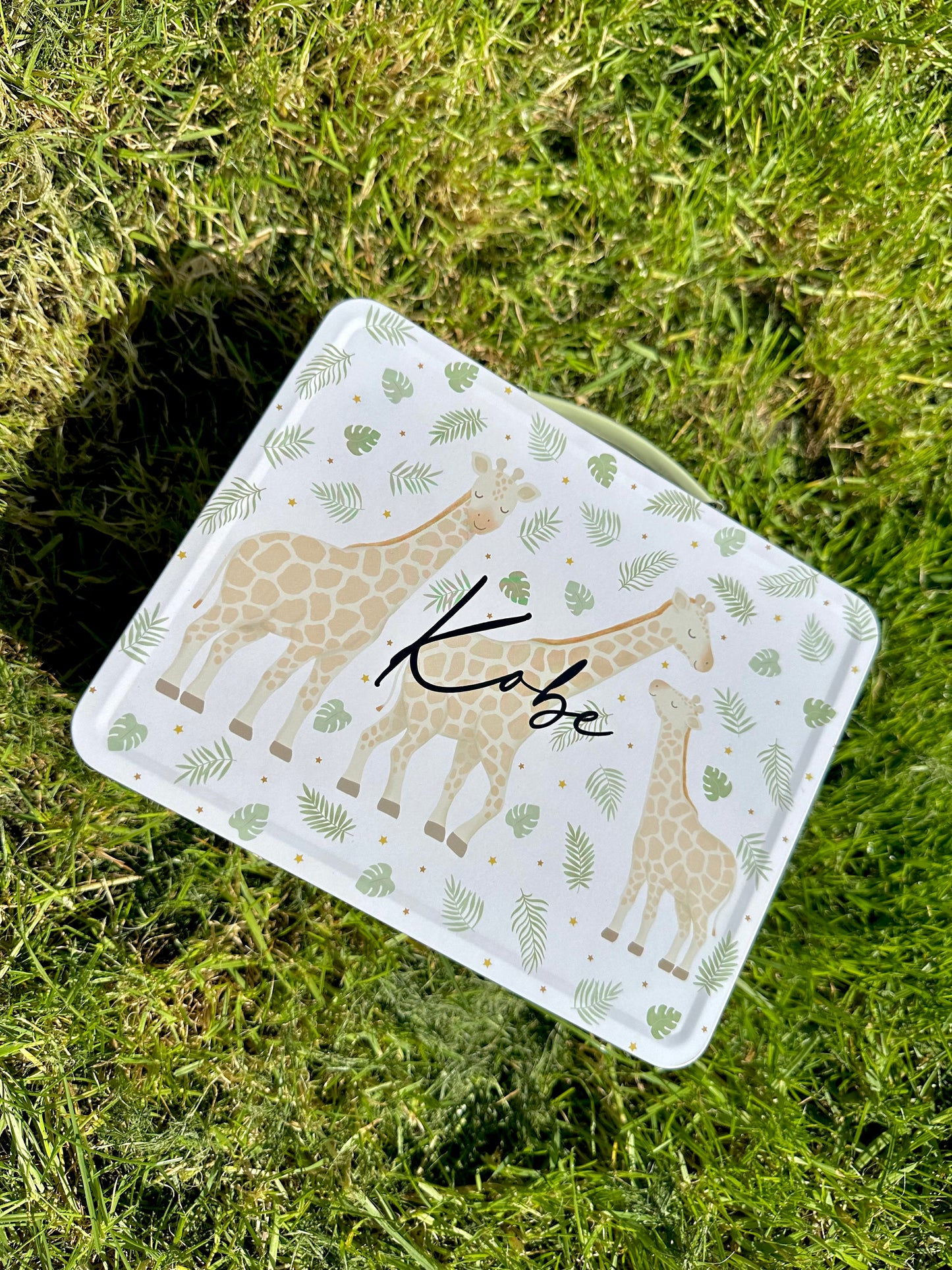 Giraffe Metal Personalised Lunchbox
