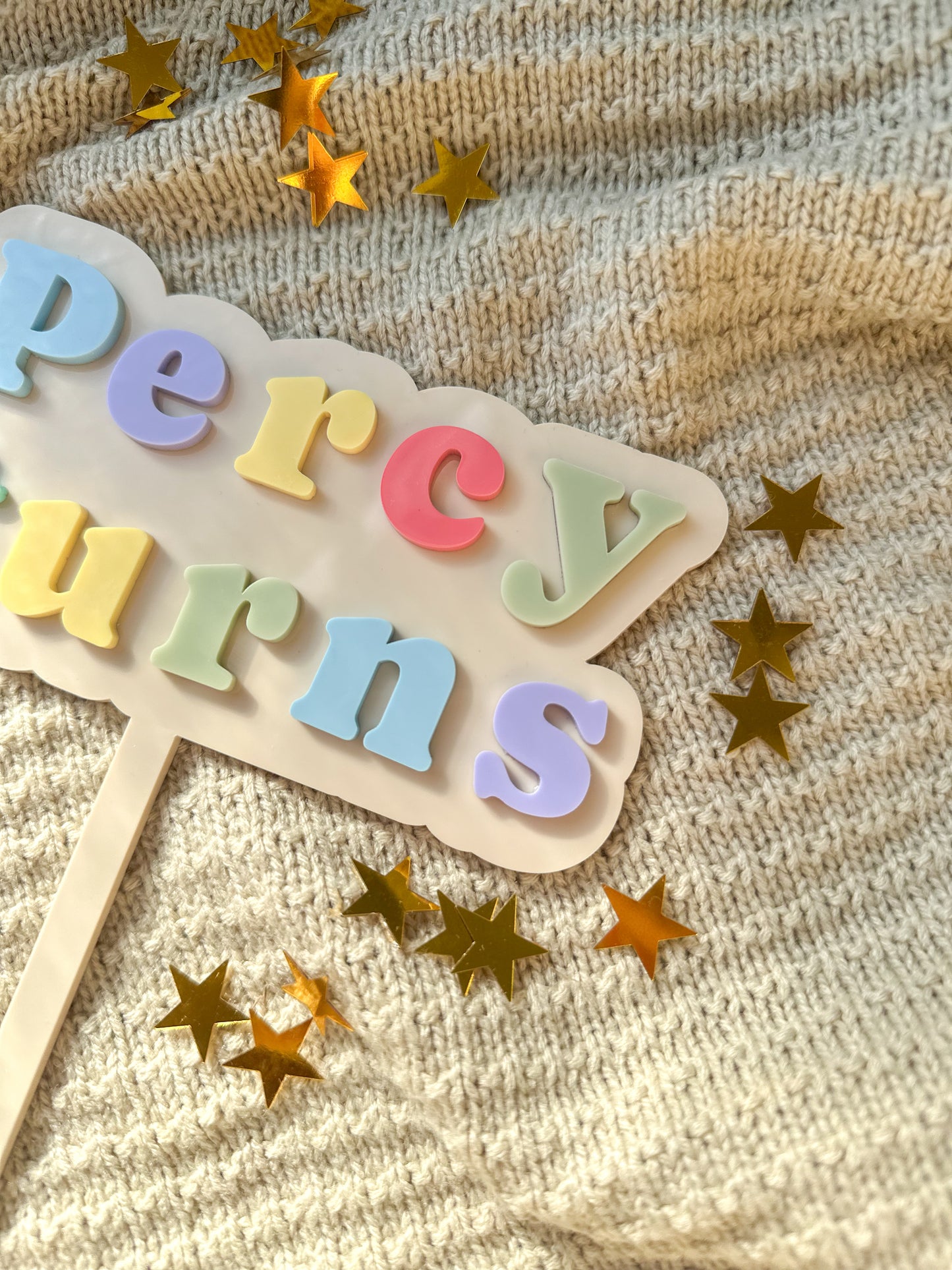 Pastel Wording Acrylic Cake Topper