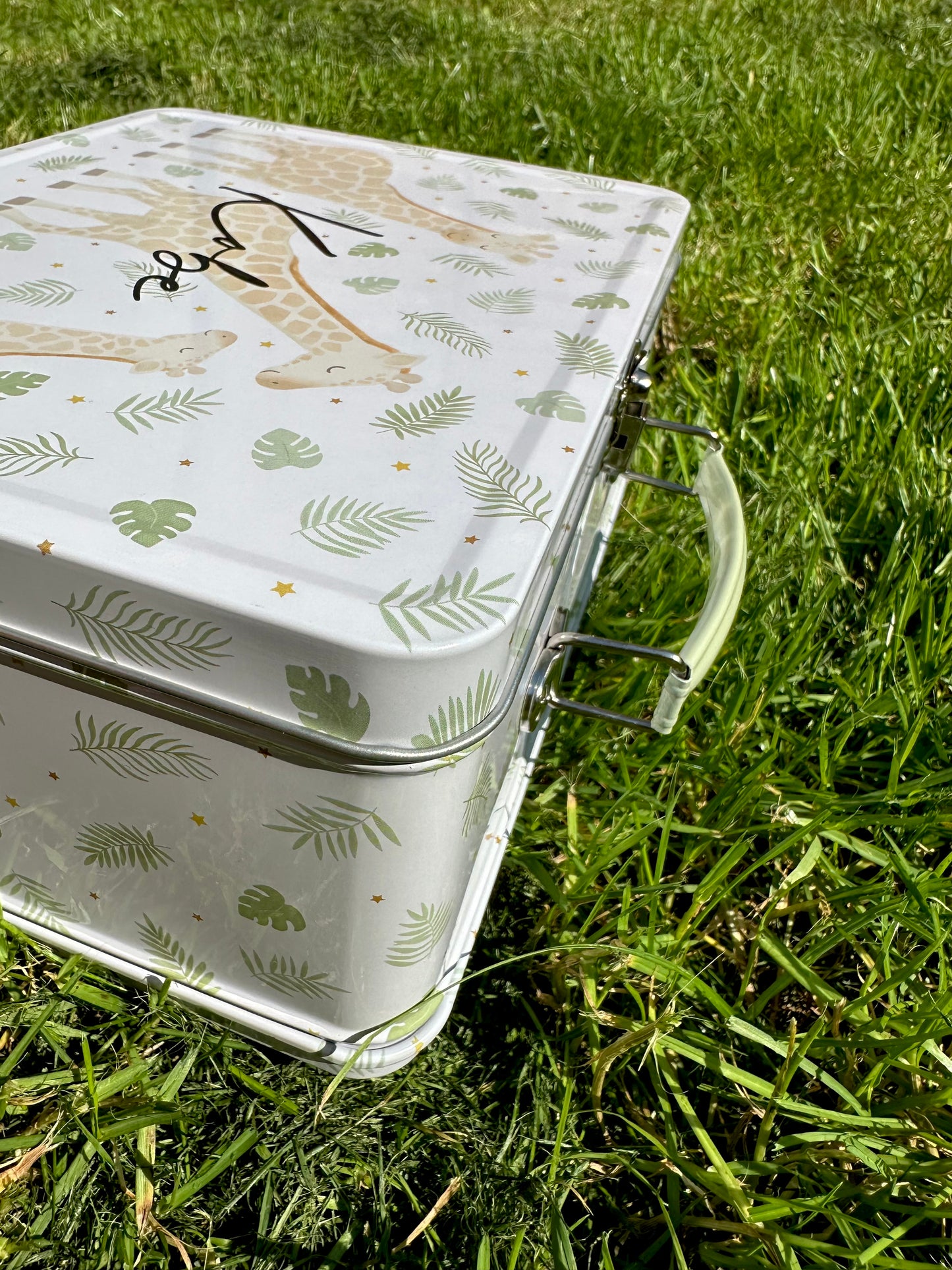 Giraffe Metal Personalised Lunchbox