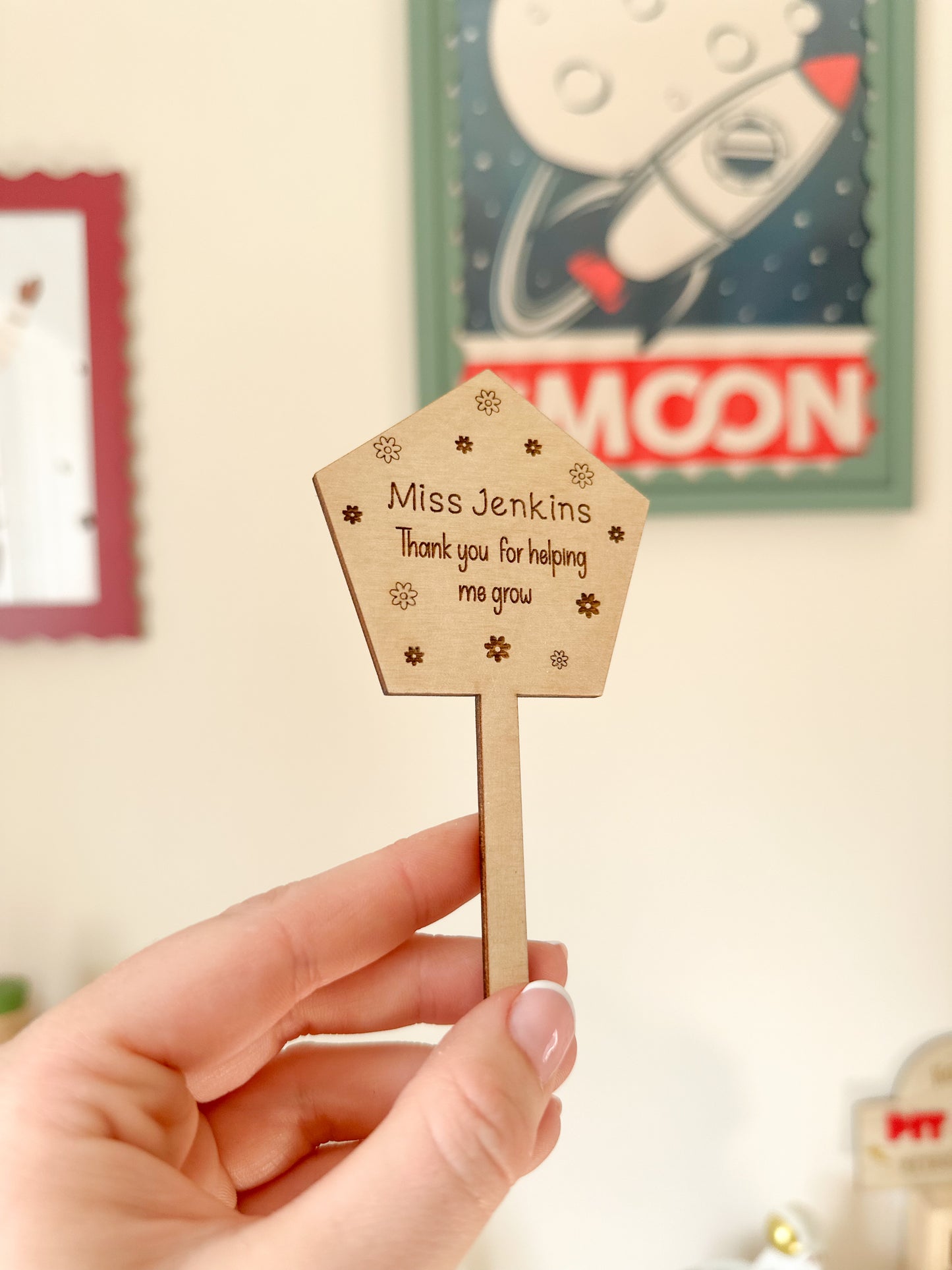 Personalised “Thank you for helping me grow” Plant Stake.