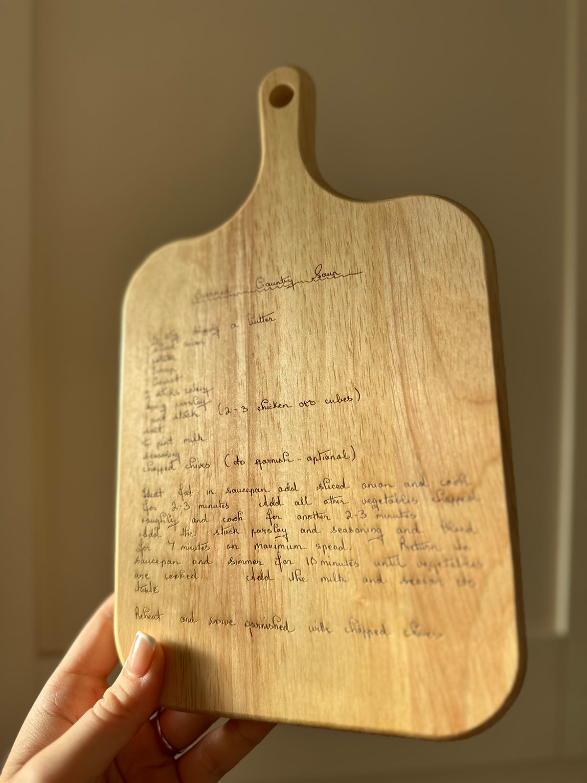 Personalised Handwritten Chopping Board