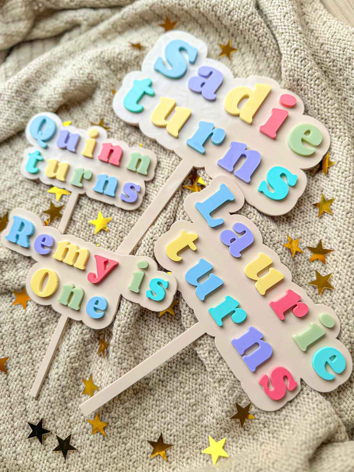 Pastel Wording Acrylic Cake Topper