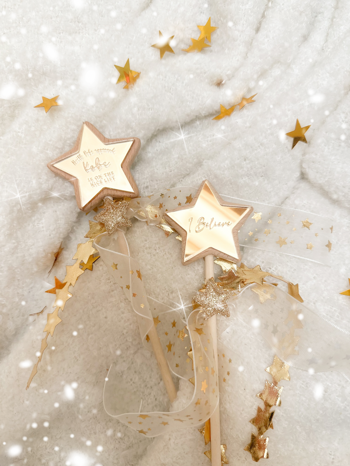 Personalised Nice List / Believe Wands
