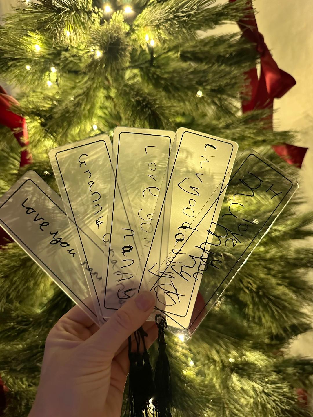 Personalised Handwritten Bookmarks with Tassel.