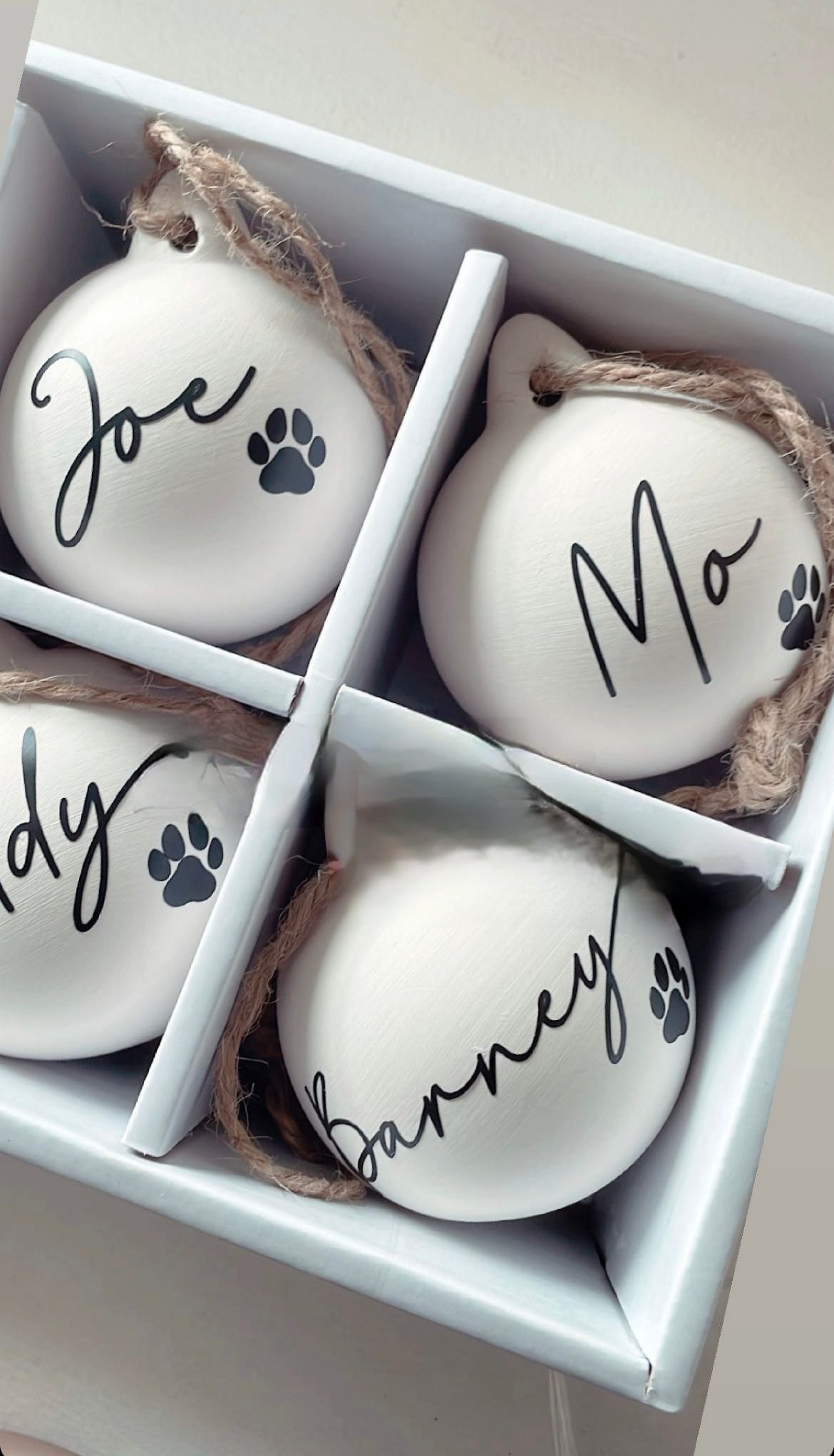 Personalised White Ceramic Name ONLY Baubles