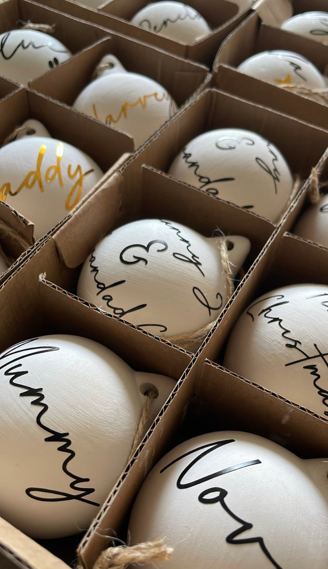 Decorative White Ceramic Keepsake Baubles