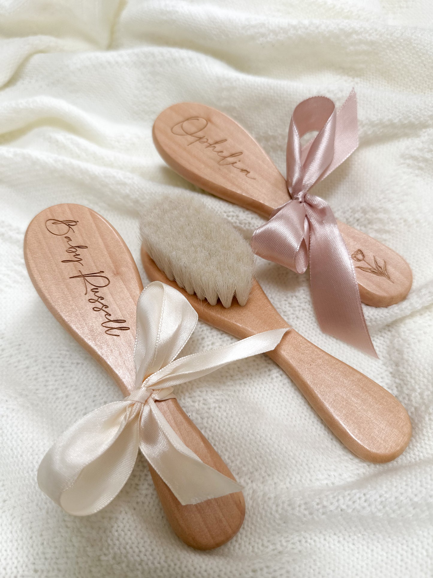 Wooden Personalised Baby Brushes