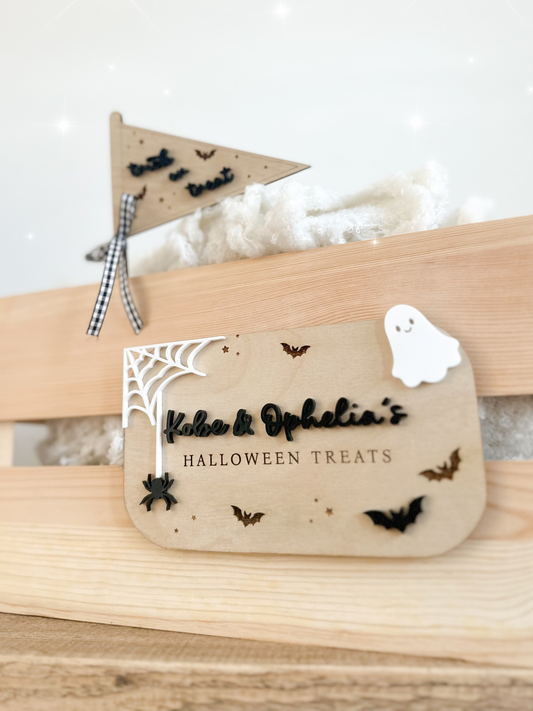 Personalised Halloween Crate Sign Plaque