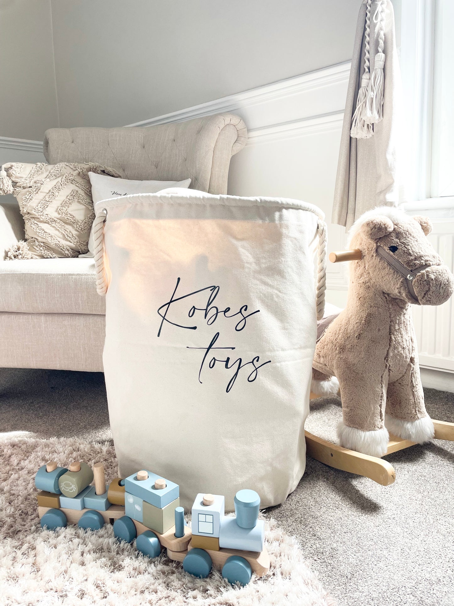 Personalised Canvas Storage Toy Bag **PRE-ORDER**