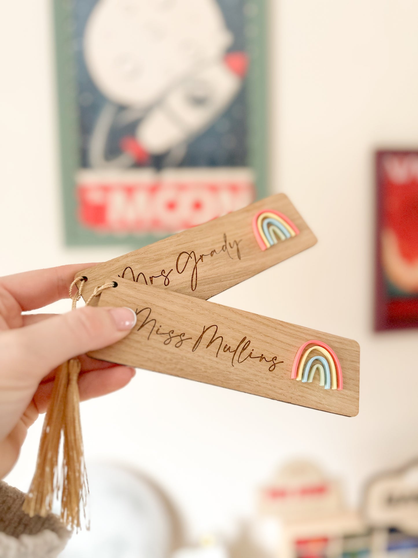 Personalised Rainbow Teacher Bookmark