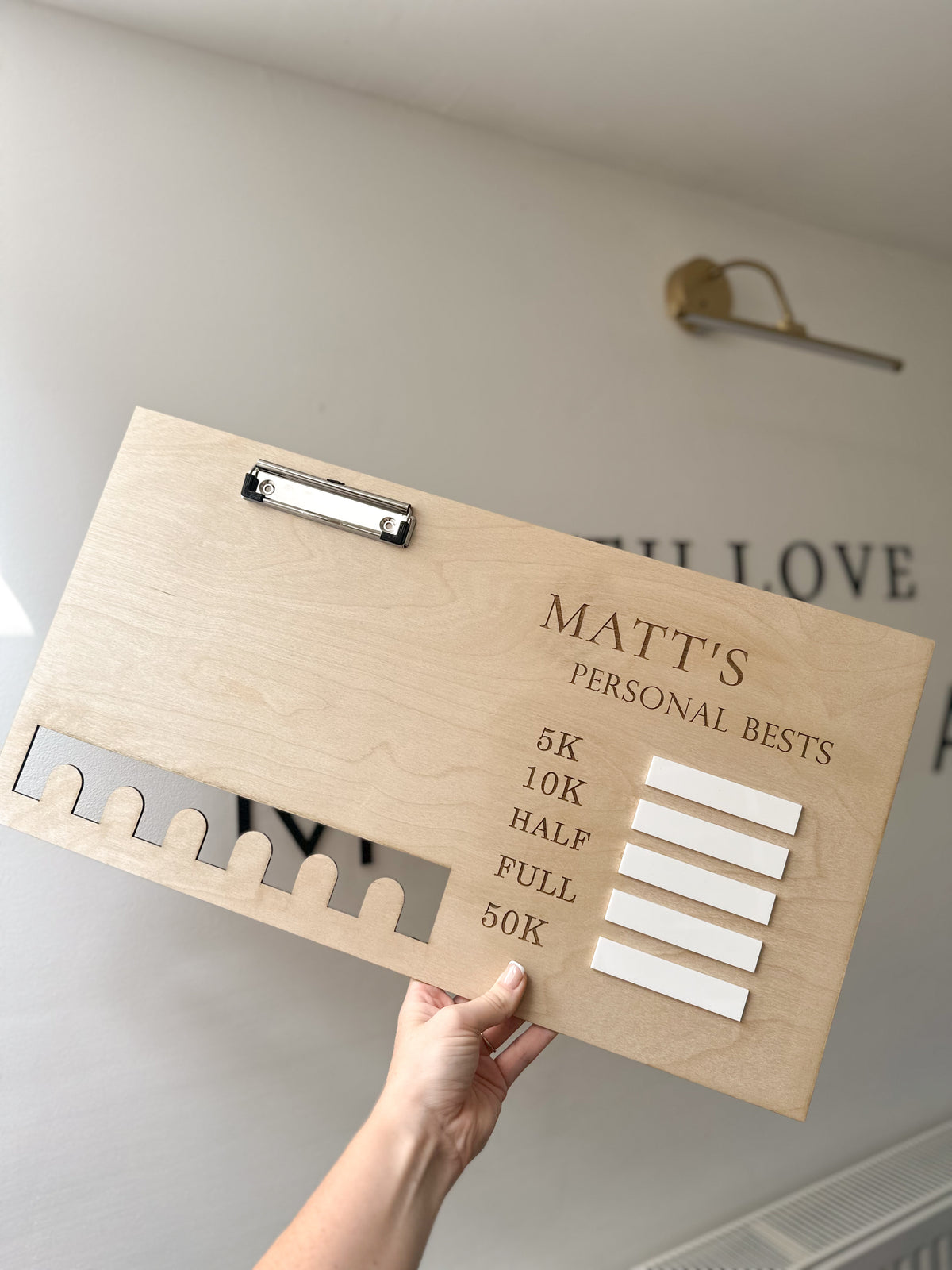 Personalised Personal Best Running Board with or without Medal/Number Display