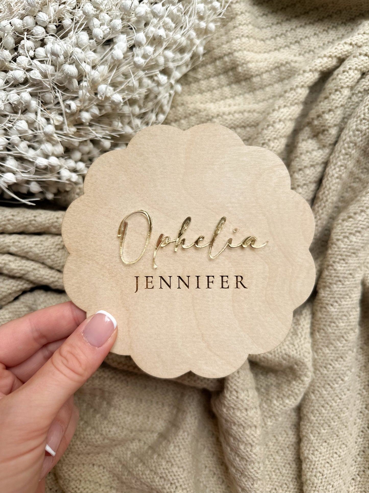 Personalised Wooden Baby Announcement Sign