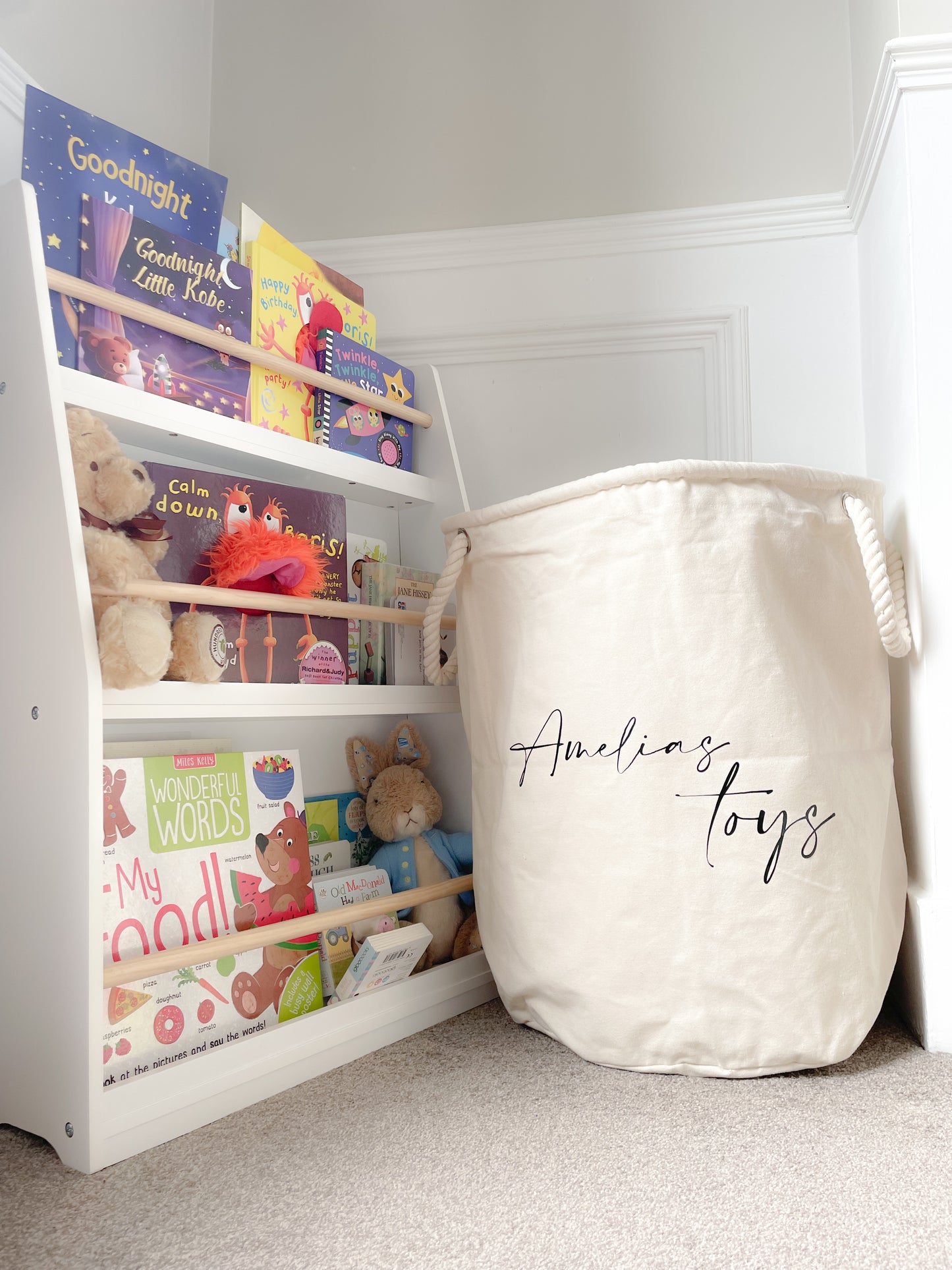 Personalised Canvas Storage Toy Bag **PRE-ORDER**