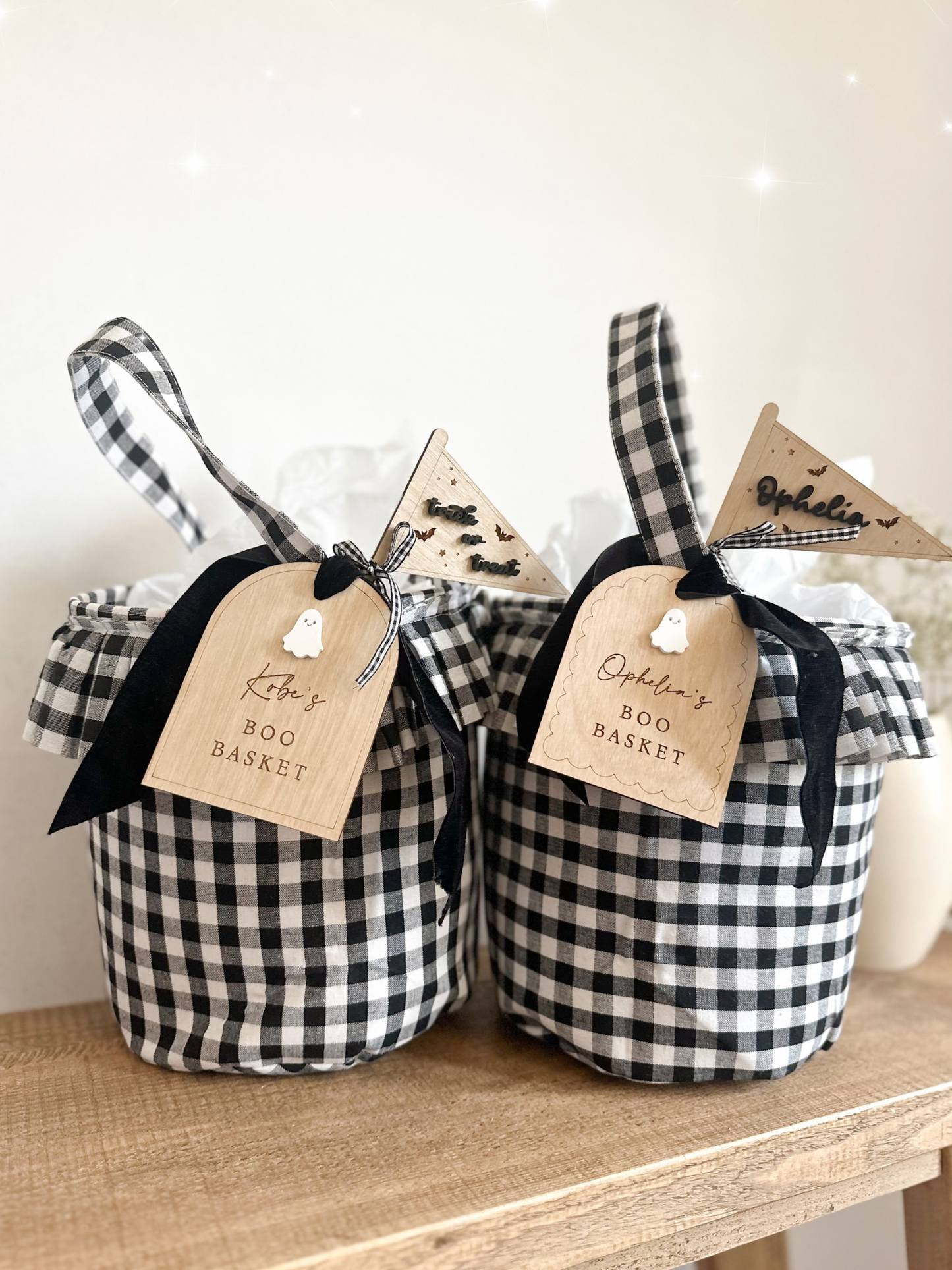 Halloween Gingham Baskets with Tag