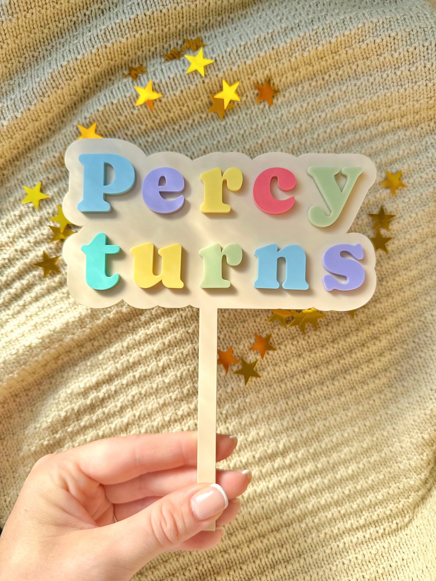 Pastel Wording Acrylic Cake Topper