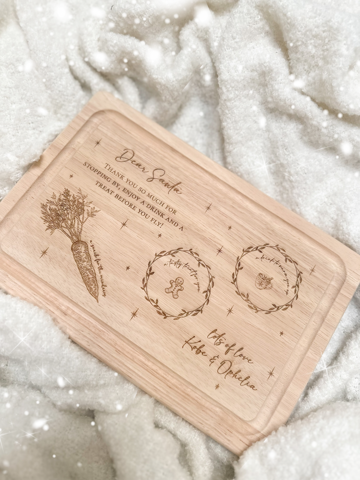 Personalised Christmas Eve Wooden Treat Board