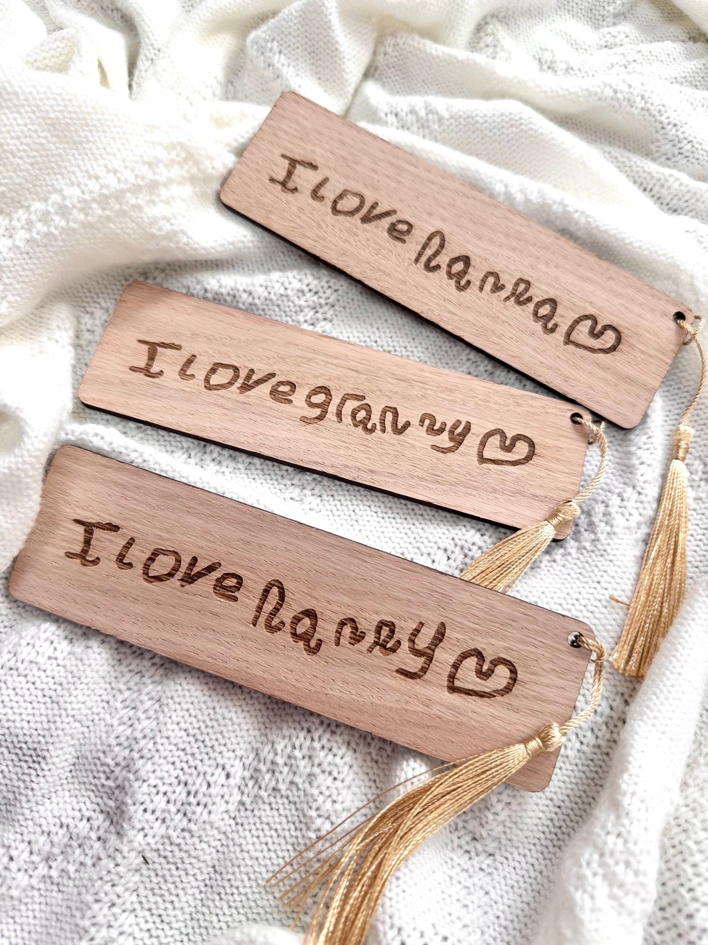 Personalised Wooden Engraved Bookmark with Tassel