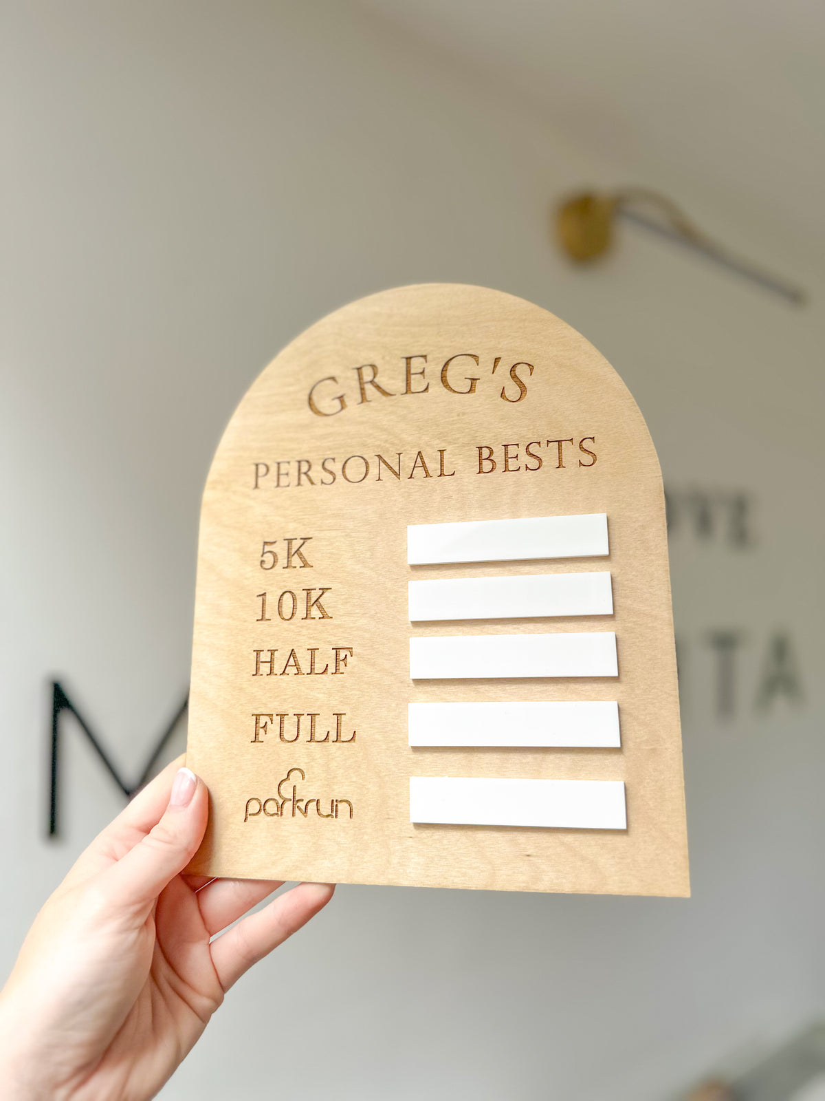 Personalised Personal Best Running Board with or without Medal/Number Display