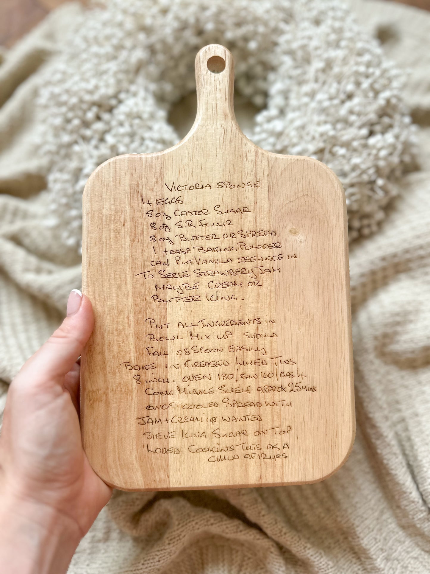 Personalised Handwritten Chopping Board