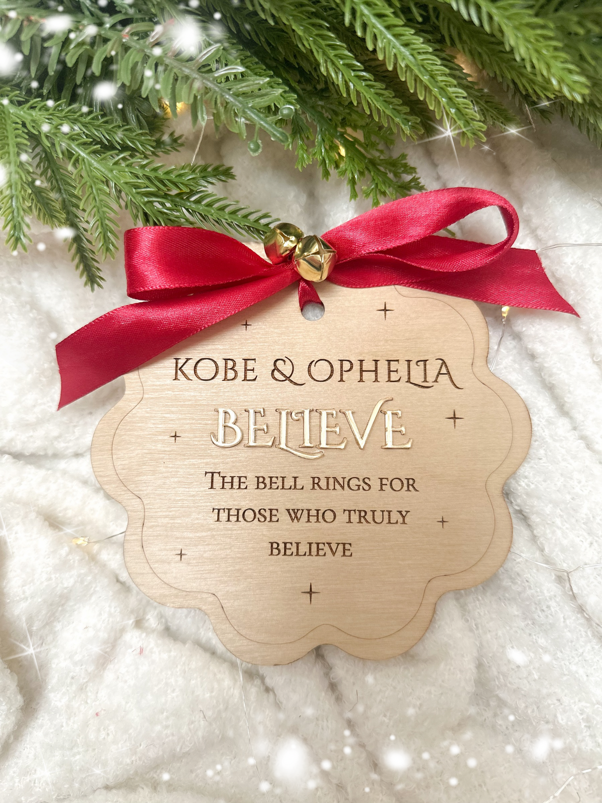 Believe Christmas Sign with Bells