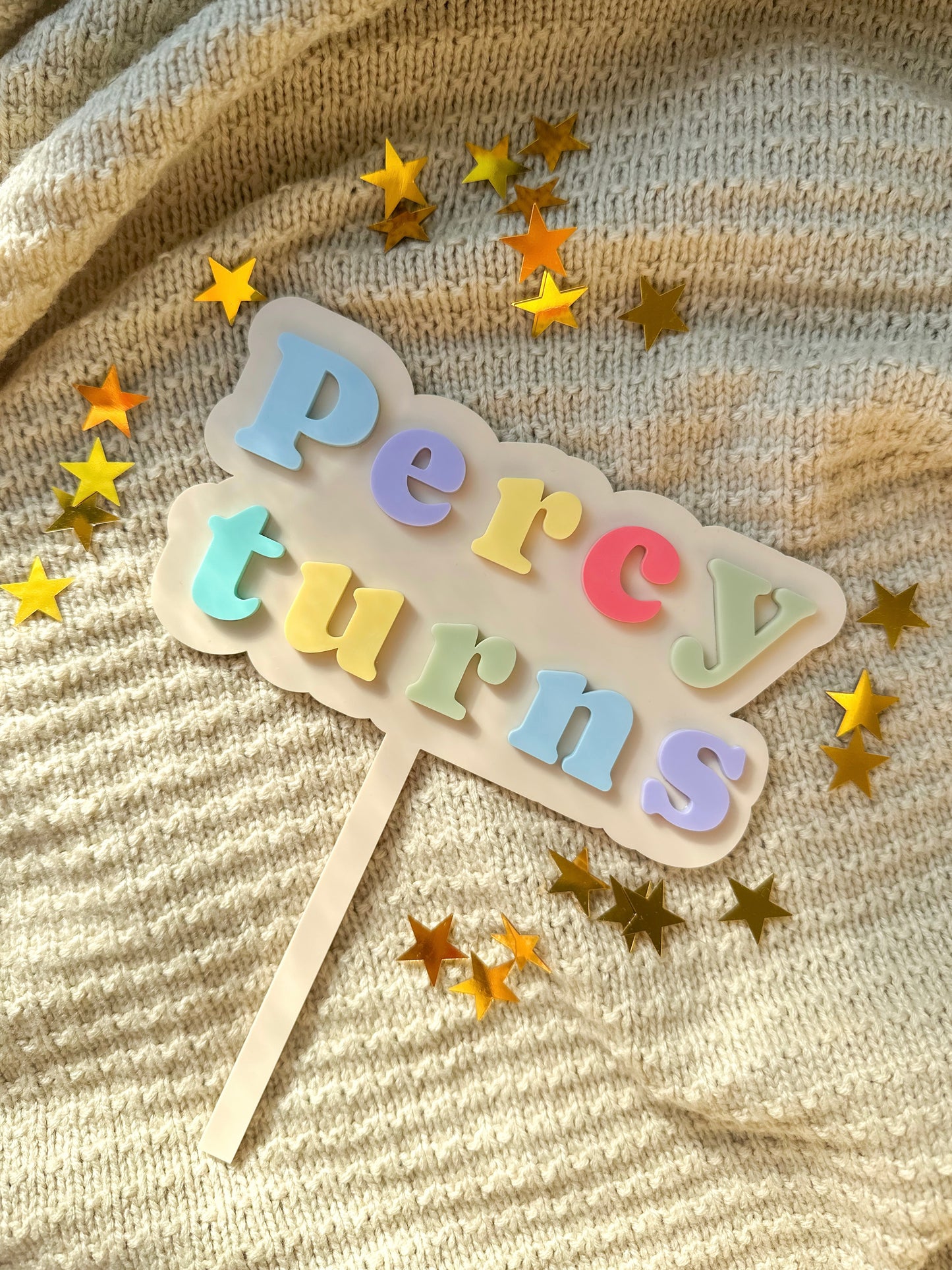 Pastel Wording Acrylic Cake Topper