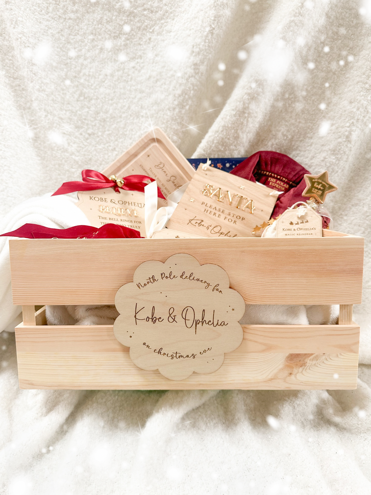 Personalised Engraved Christmas Eve Crate Sign
