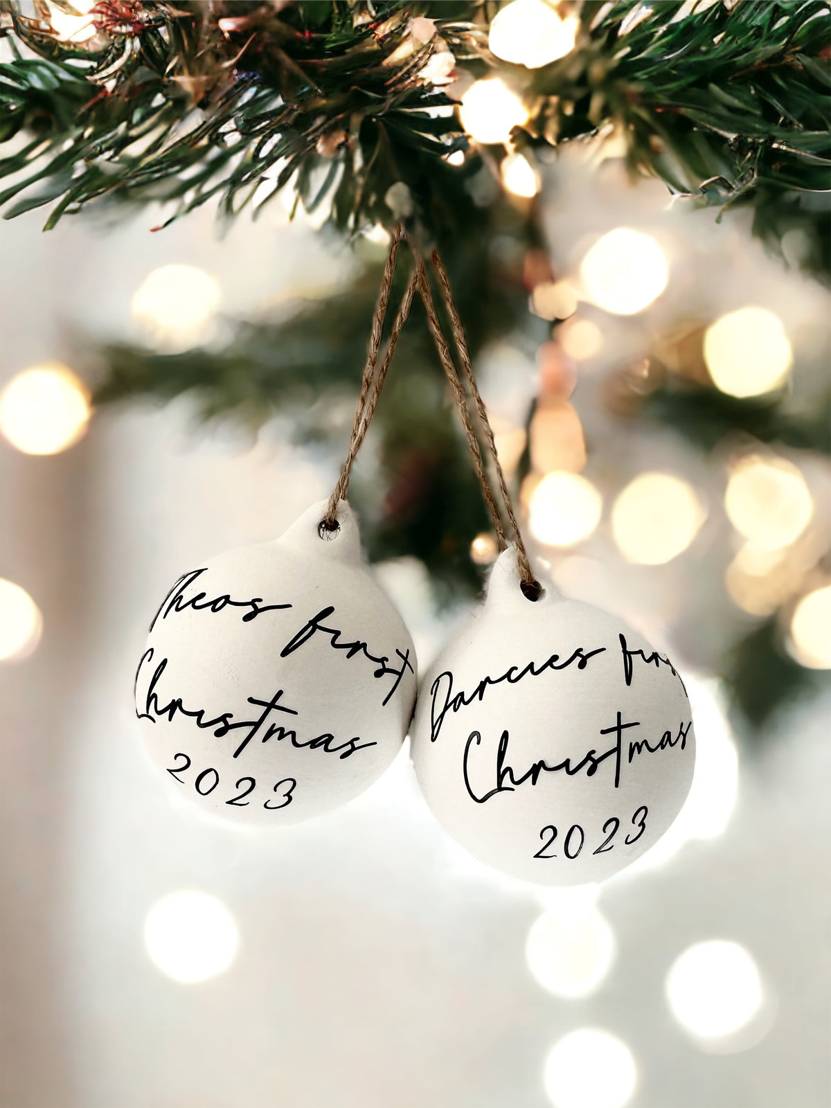 Decorative White Ceramic Keepsake Baubles