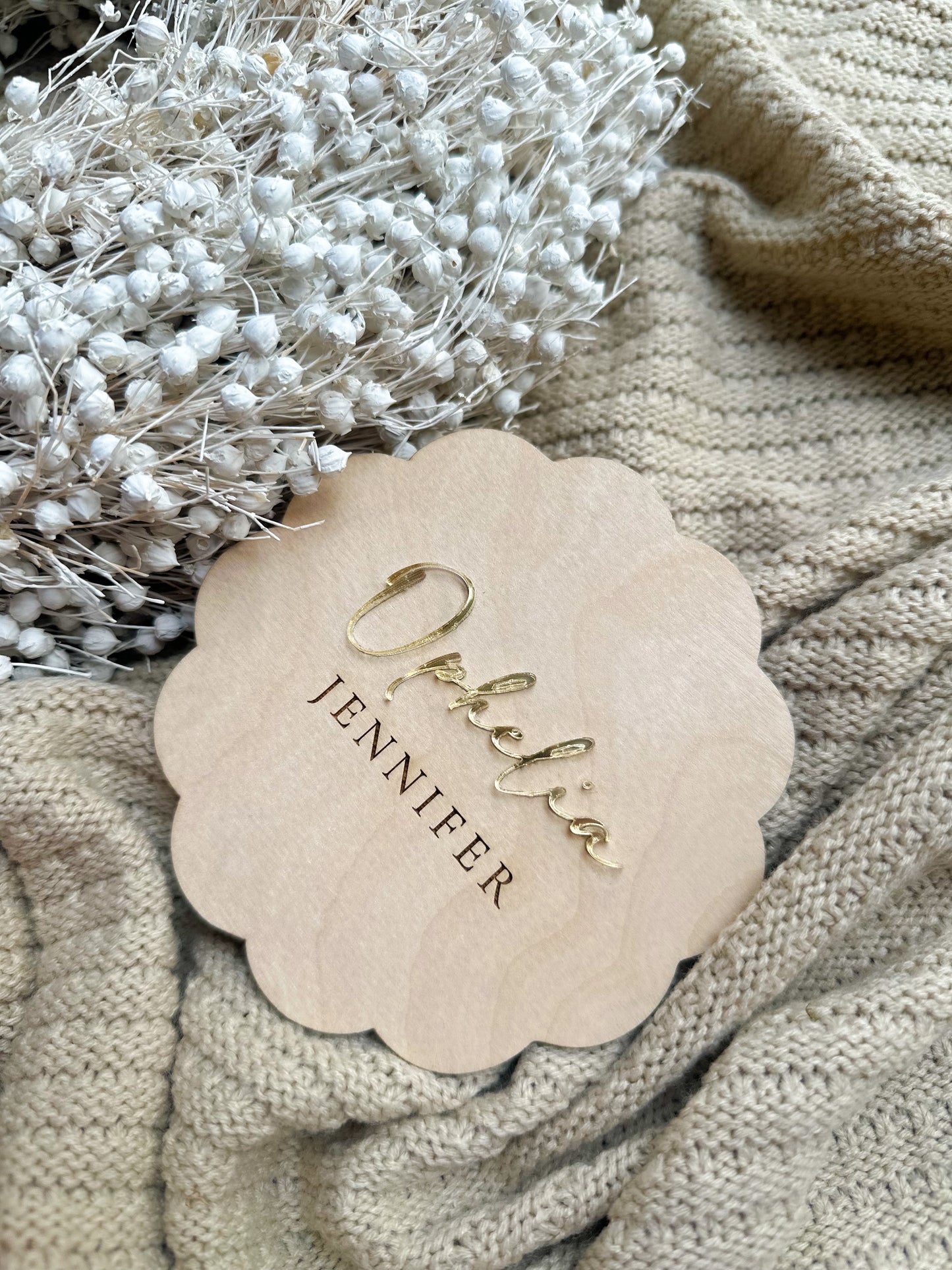Personalised Wooden Baby Announcement Sign