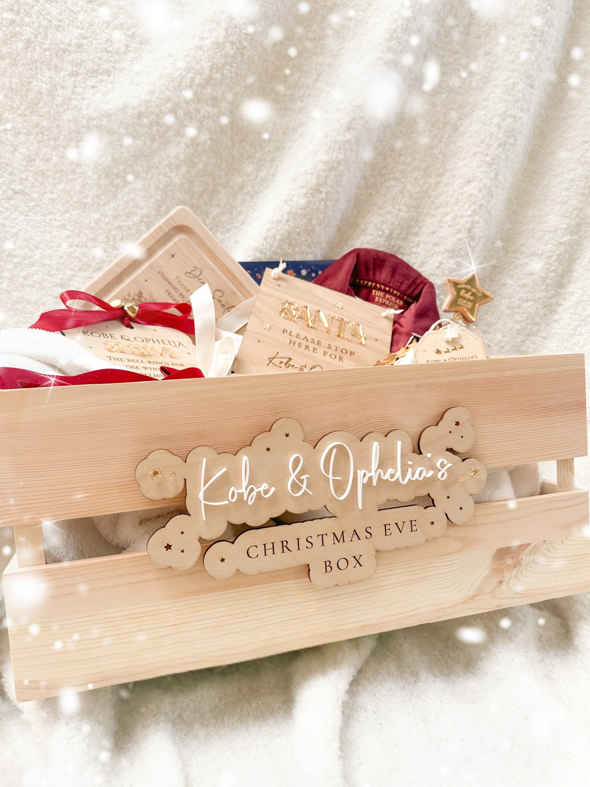 Personalised Christmas Eve Box / December Box Crate Sign