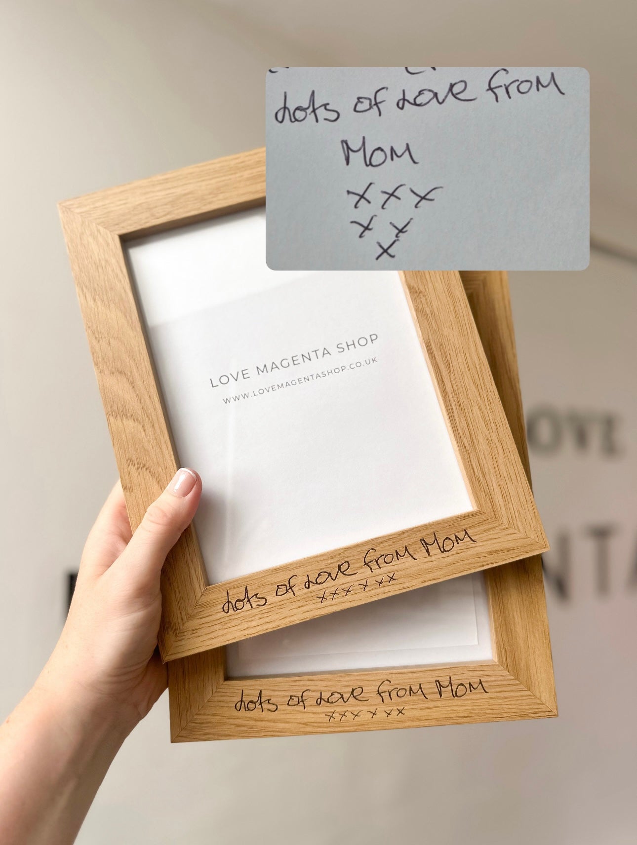 Engraved Handwritten Wood Effect Frame