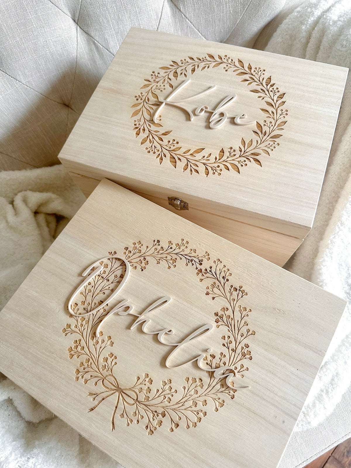 Personalised Deep Wooden Keepsake Boxes