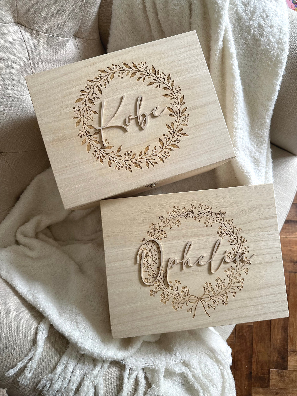 Personalised Deep Wooden Keepsake Boxes