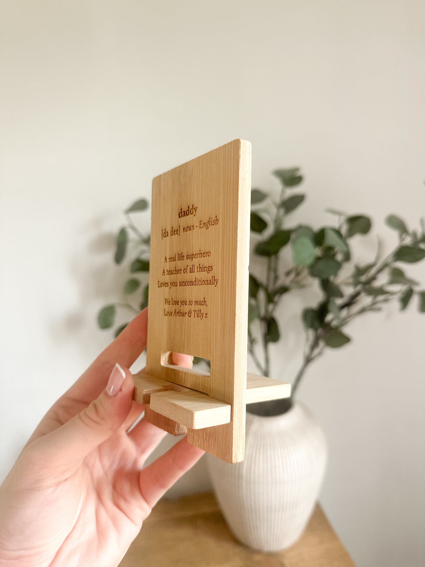 Personalised Father's Day Phone Stand