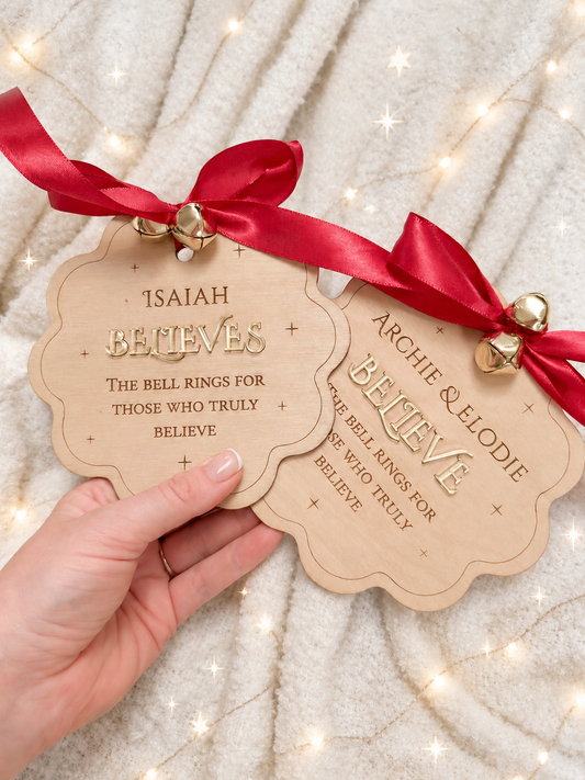 Believe Christmas Sign with Bells