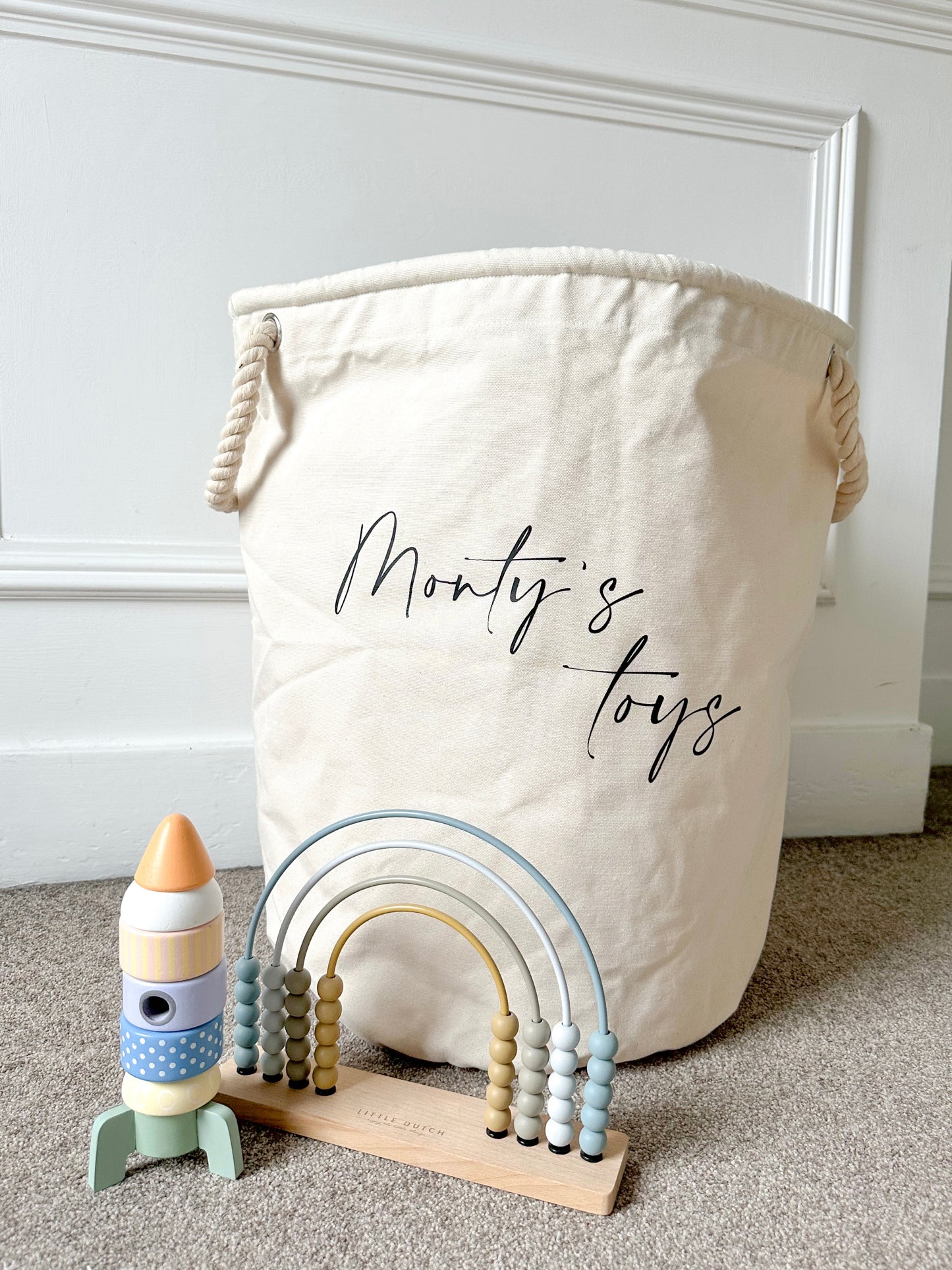 Personalised Canvas Storage Toy Bag **PRE-ORDER**