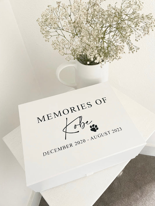 White Magnetic Pet Memorial Keepsake Box