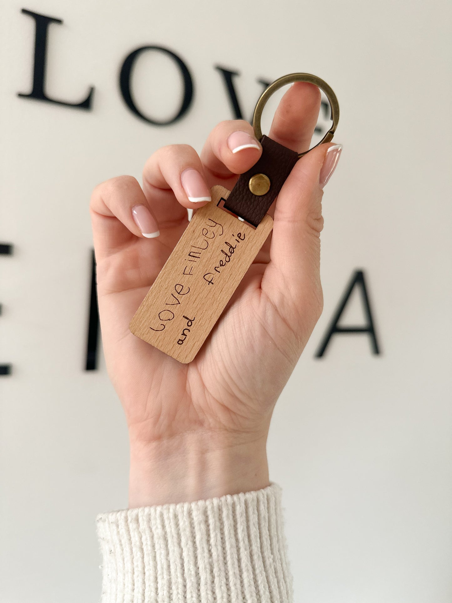 Personalised Handwriting Father's Day Keyring