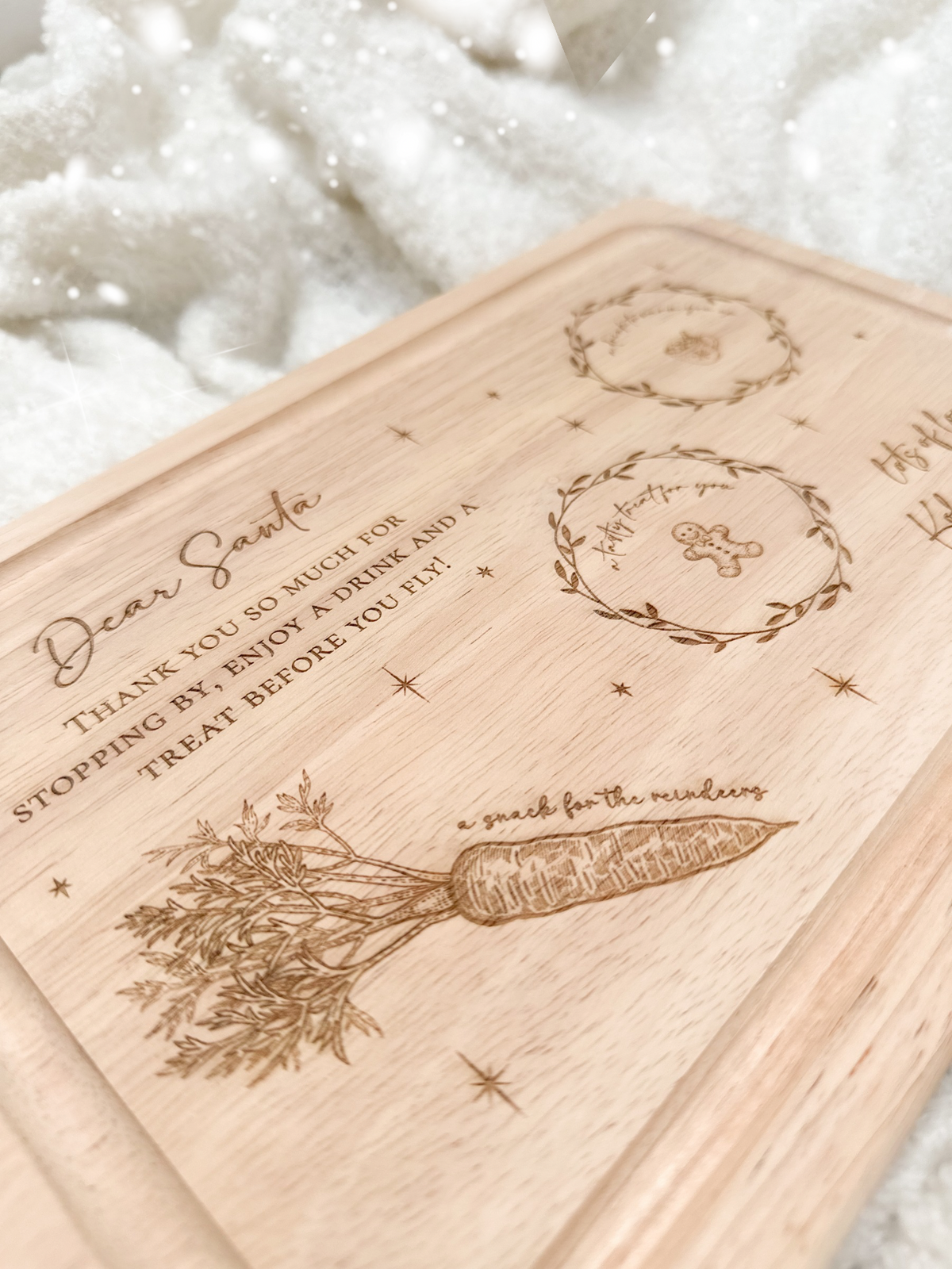 Personalised Christmas Eve Wooden Treat Board