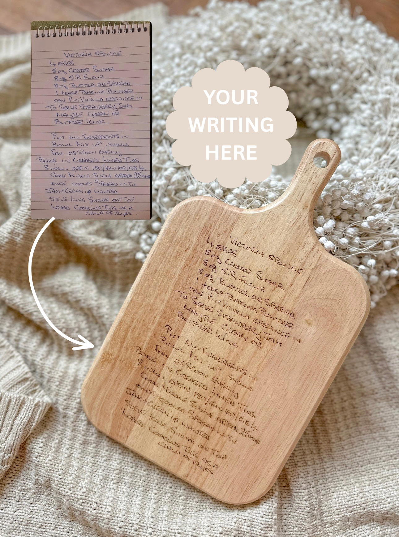 Personalised Handwritten Chopping Board