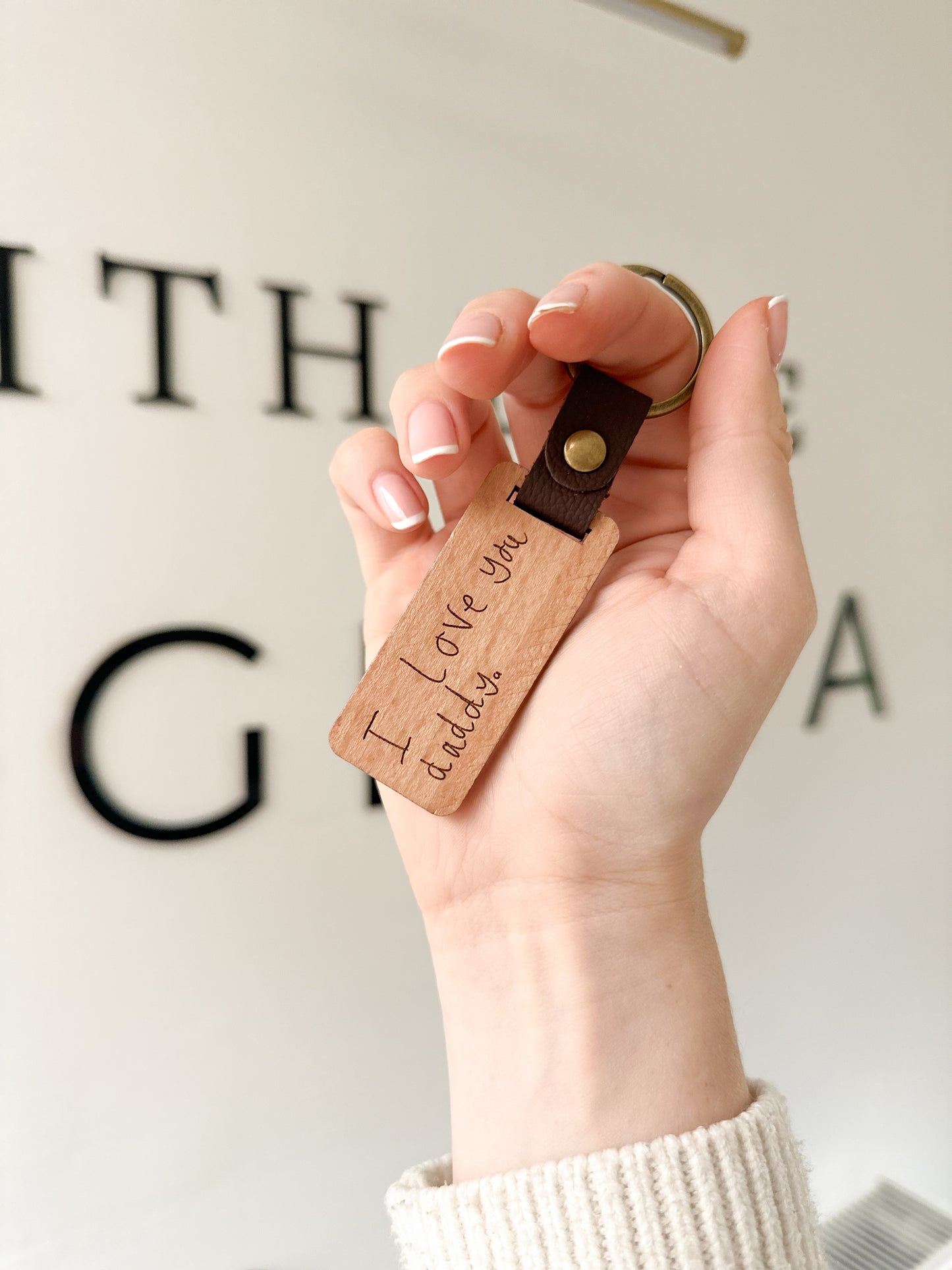 Personalised Handwriting Father's Day Keyring