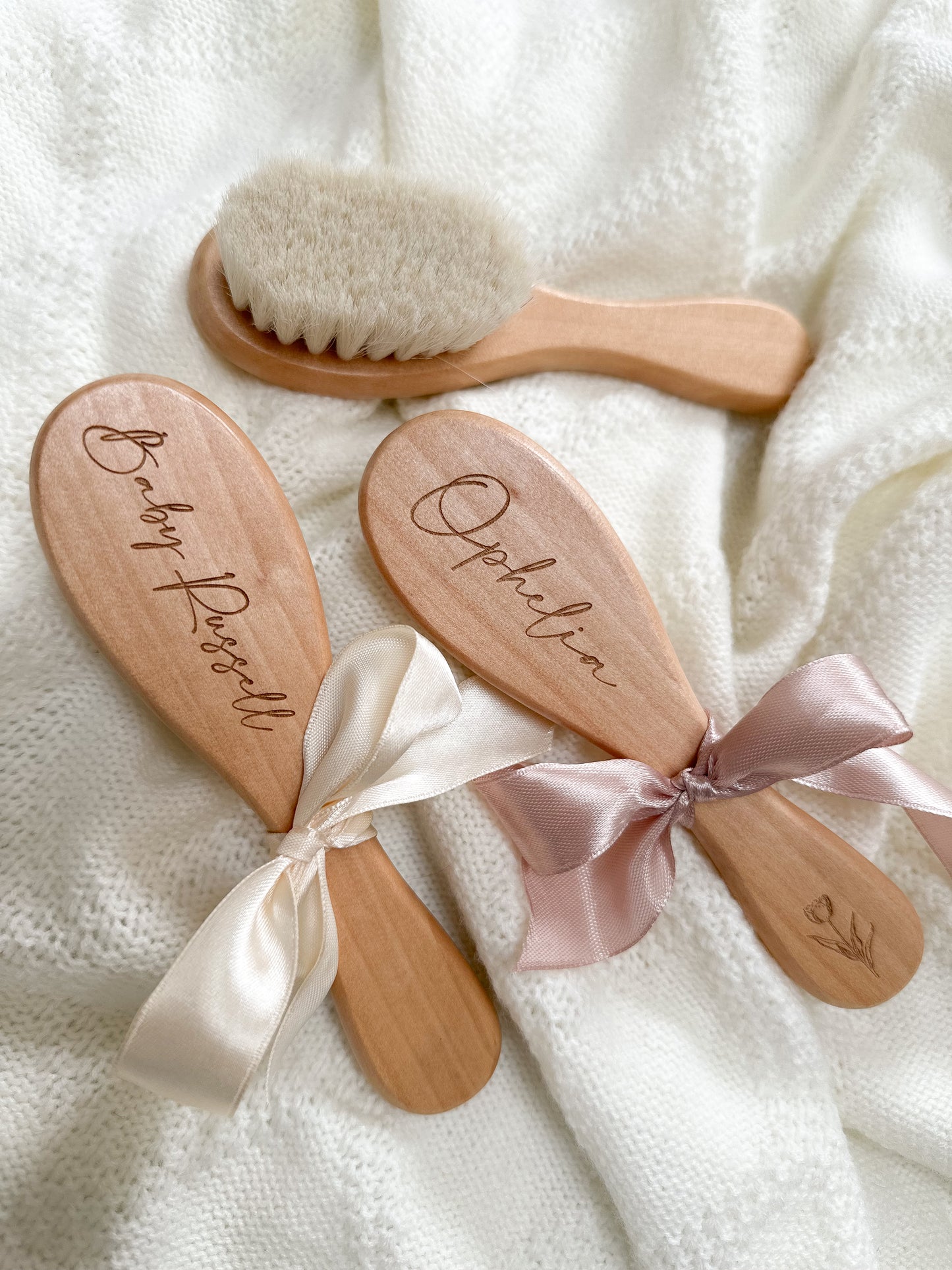 Wooden Personalised Baby Brushes