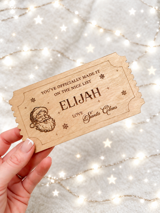 Official Nice List Christmas Ticket