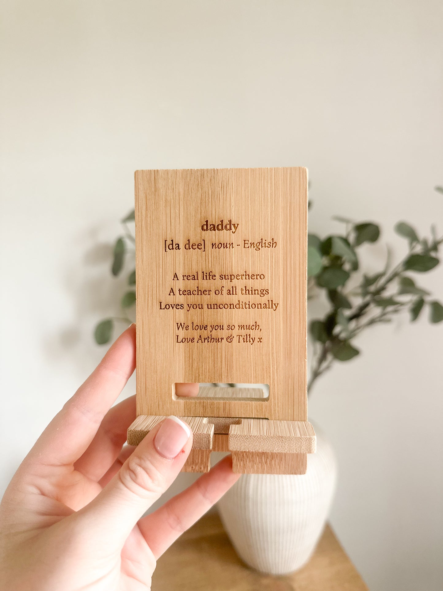 Personalised Father's Day Phone Stand