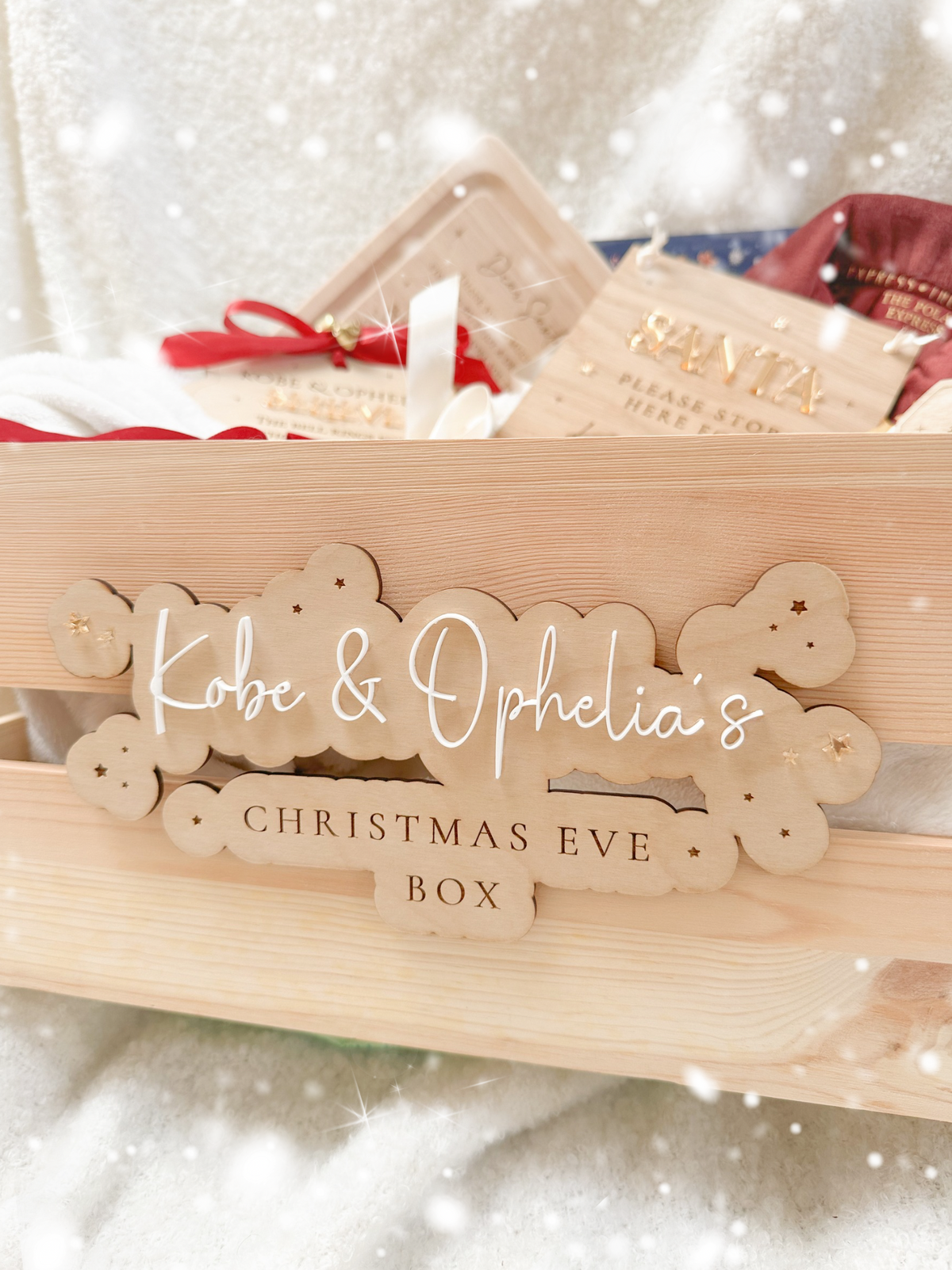 Personalised Christmas Eve Box / December Box Crate Sign