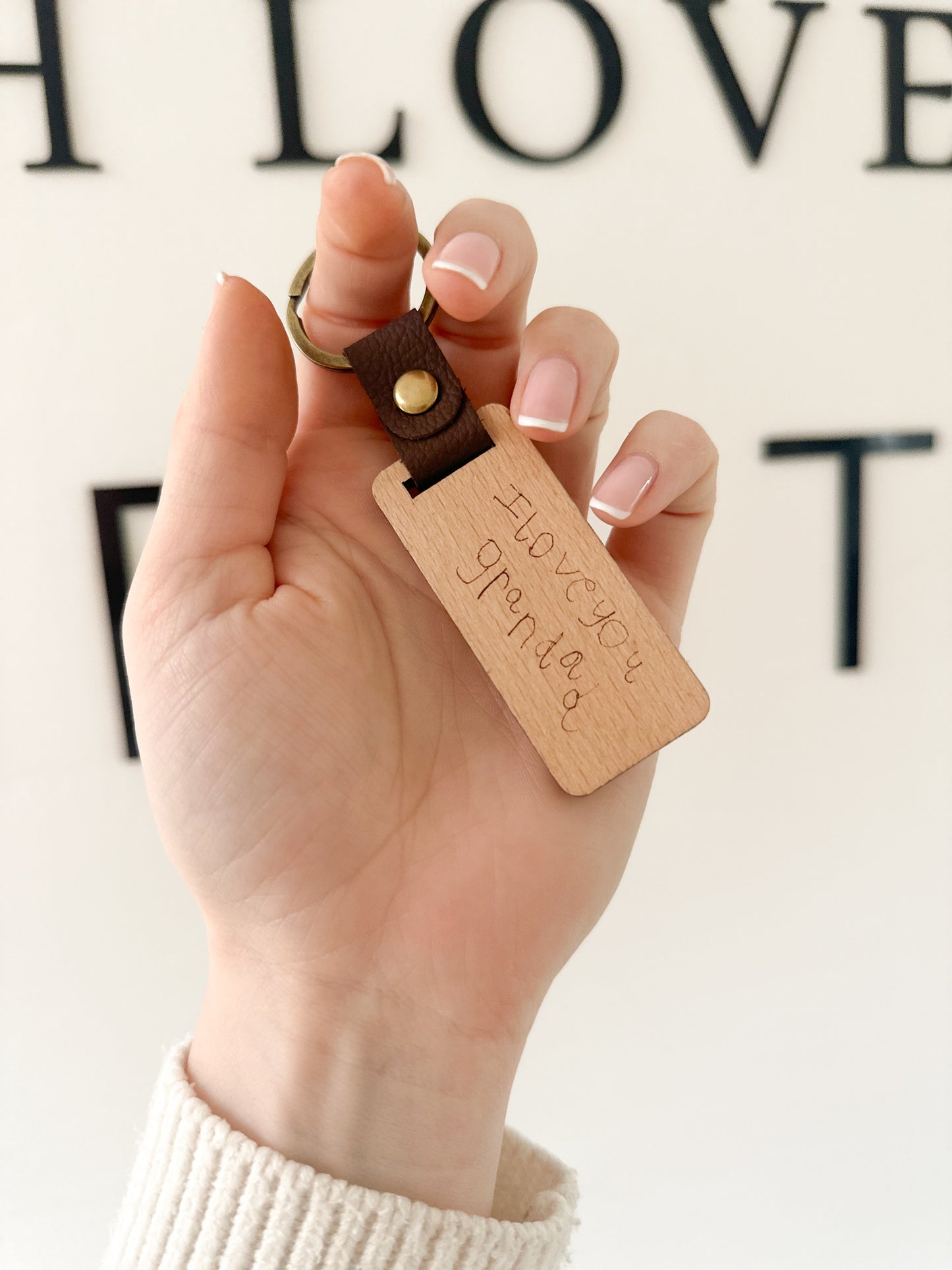 Personalised Handwriting Father's Day Keyring