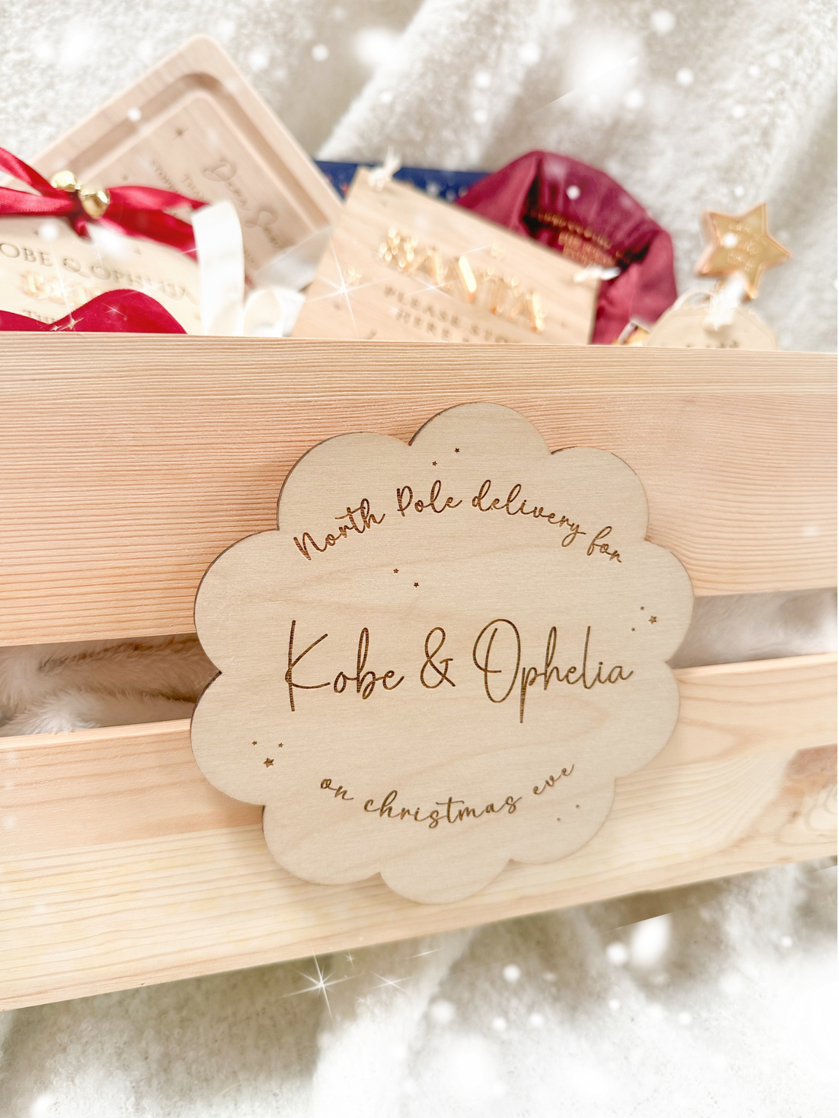 Personalised Engraved Christmas Eve Crate Sign