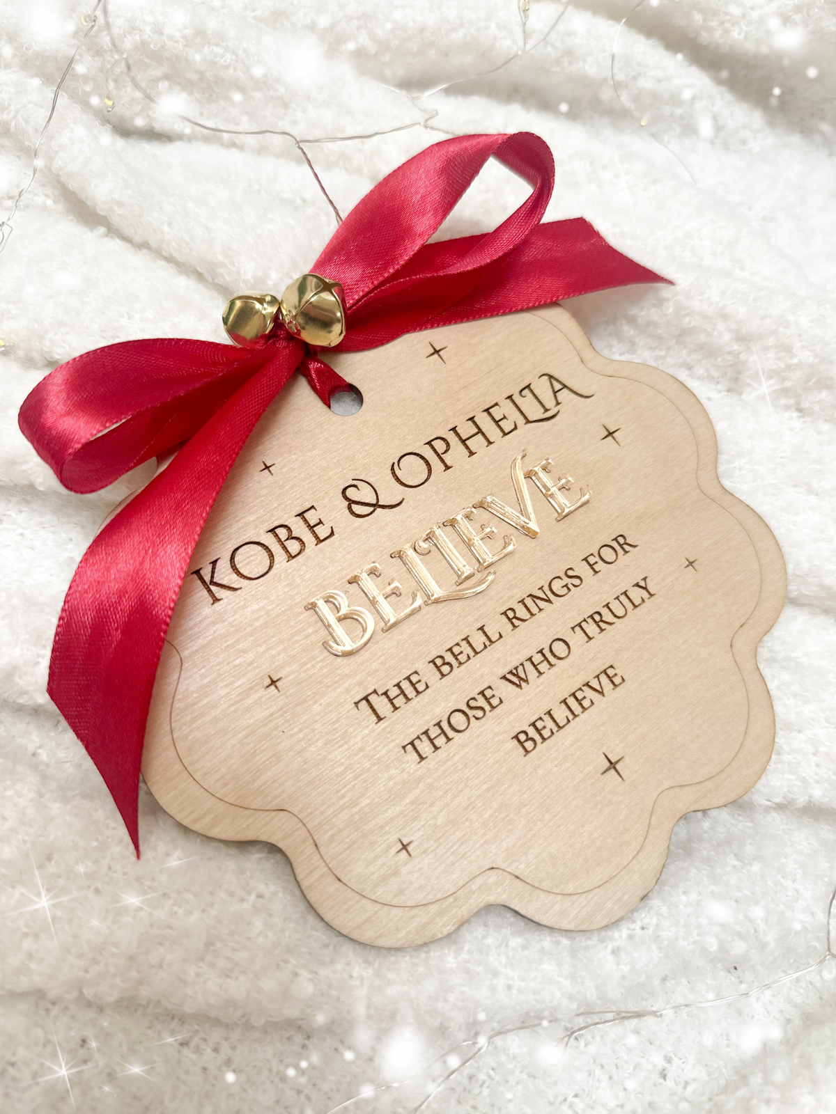 Believe Christmas Sign with Bells
