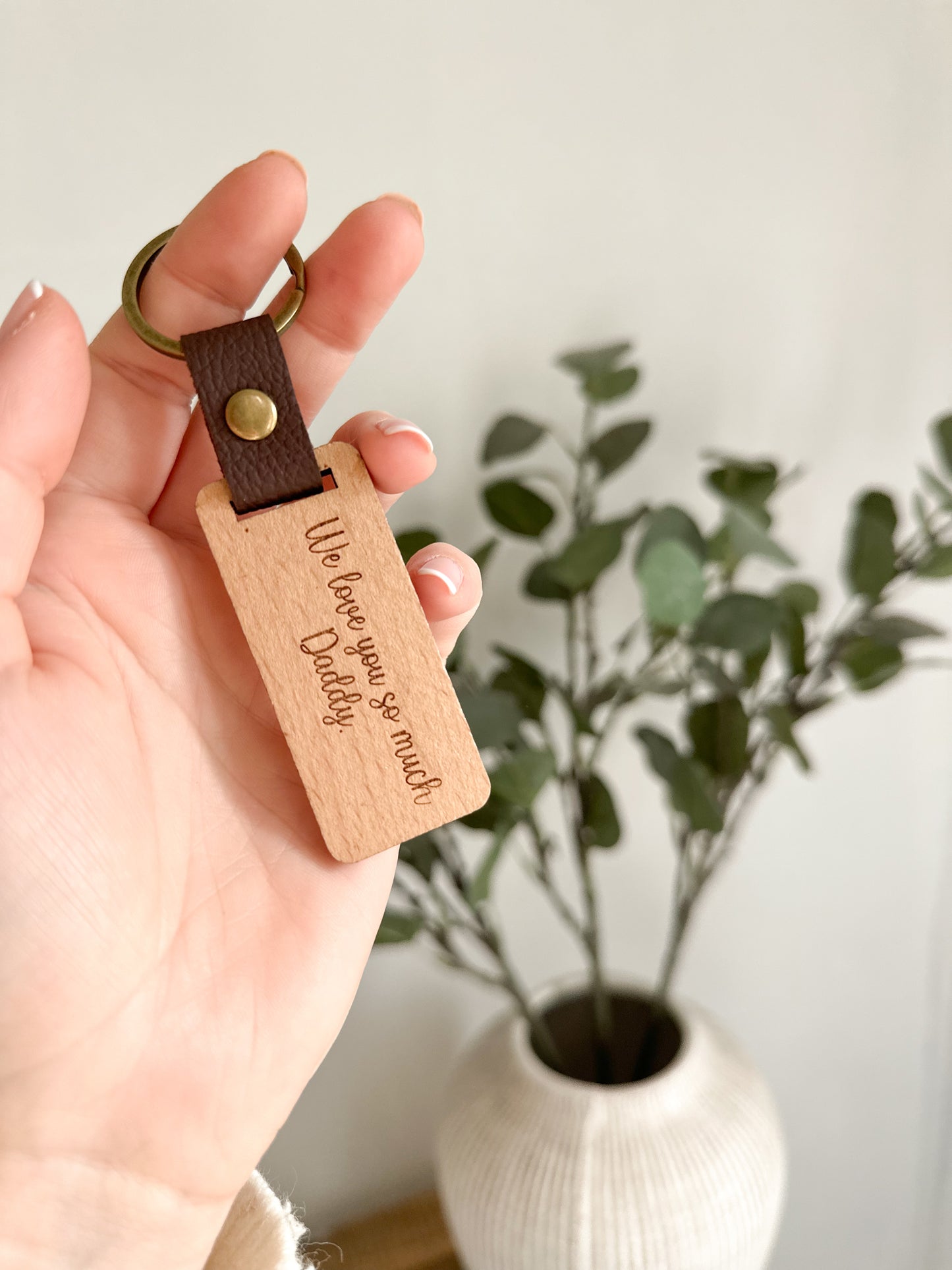 Personalised Father's Day Wooden Keyring