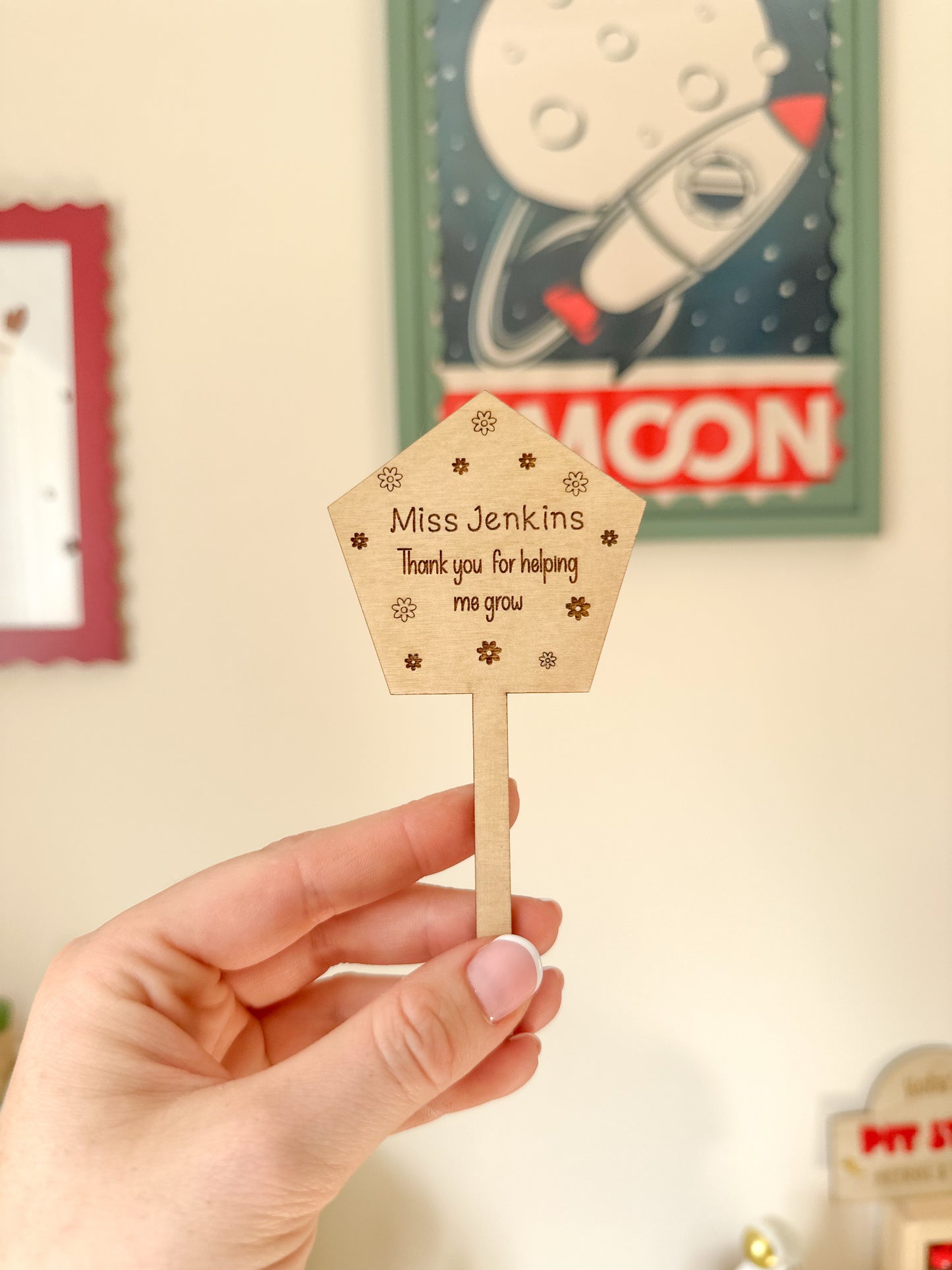 Personalised “Thank you for helping me grow” Plant Stake.