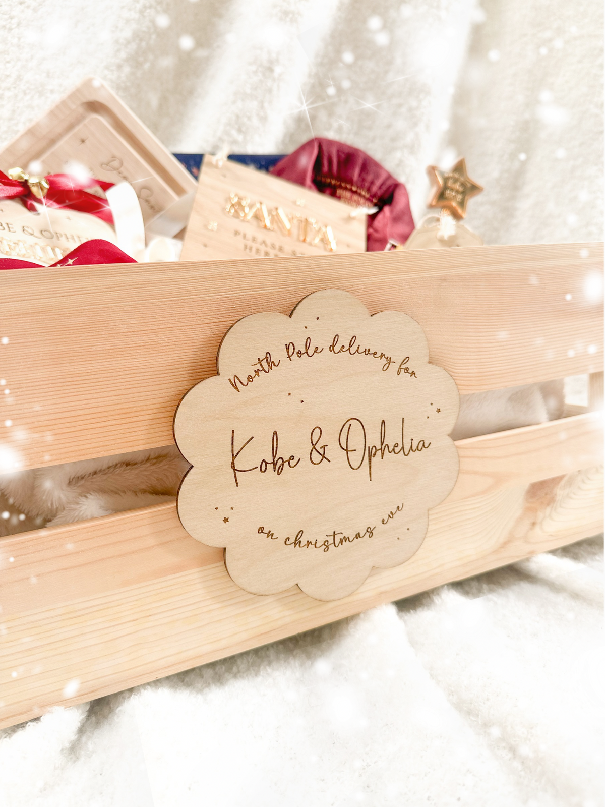 Personalised Engraved Christmas Eve Crate Sign